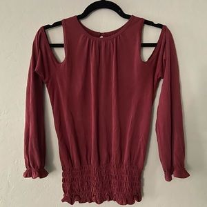 Maroon long sleeve Abercrombie blouse
